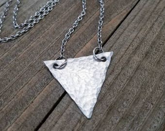Triangle choker - triangle necklace - geometric necklace - triangle jewelry - silver triangle necklace - silver triangle choker - triangle