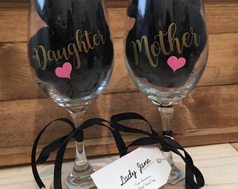 Mother/Daughter Wine Glasses - Set of Two