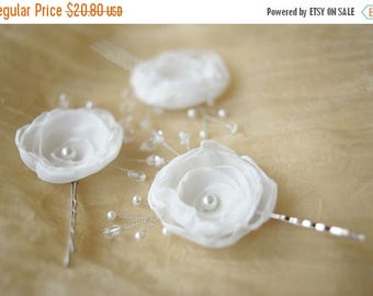Ivory Flower hair clip Bridal Hair Piece Ivory clips flower Pin rhinestone hair clip crystal hair pins bridesmaid hair pin wedding hair clip