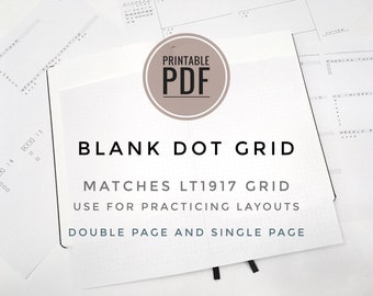 Blank Journal & Planner Template for 5mm Grids / Dot Grids PDF - Letter and A4 size / Double Page Spread and Single Page Spread