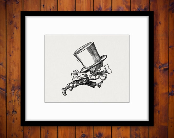 Digital Printable The Mad Hatter Download Alice in Wonderland Graphic Image Vintage Clip Art Jpg Png Eps HQ 300dpi No.1365