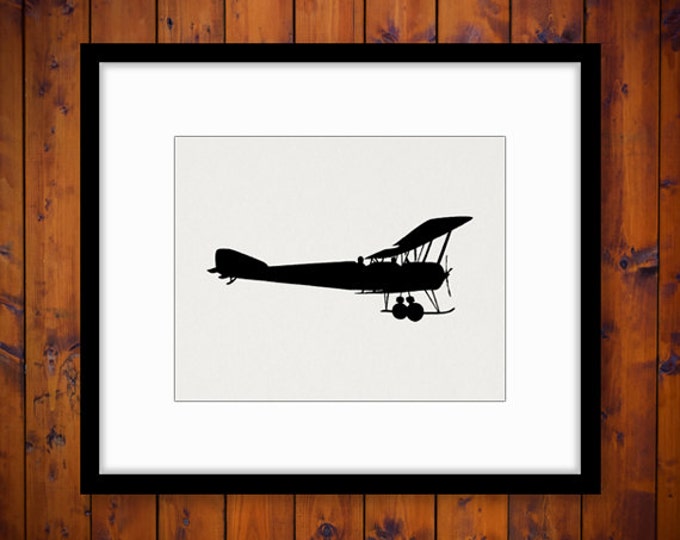 Airplane Silhouette Printable Image Graphic Vintage Plane Download Digital Antique Clip Art Jpg Png Eps HQ 300dpi No.3319