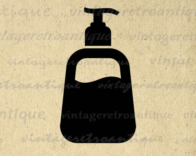 Printable Graphic Hand Soap or Lotion Icon Image Download Digital Vintage Clip Art Jpg Png Eps HQ 300dpi No.4326