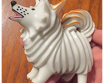 Vintage Metzler Ortloff Germany Porcelain Dog Figurine, Collectable Dog Figurine by Metzler, Rare Collectable Dog