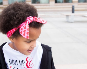 Baby Girl Valentines Outfit, Valentines Headband, Girl Valentine's Day Outfit, Valentines Knot Headband, Valentines Shirt, Hair Accessories