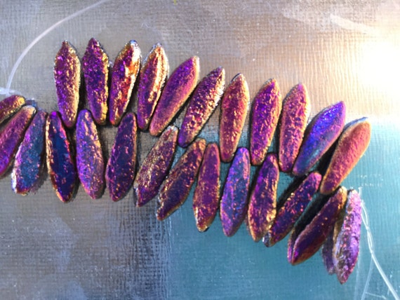 56pcs Czech Glass Thorn Spikes Blue Transparent 5x16mm 96305