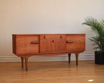 Mid Century Modern Teak Curved Credenza
