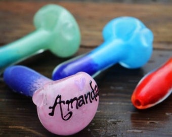 Personalized glass pipe - add-a-name or word glass pipe