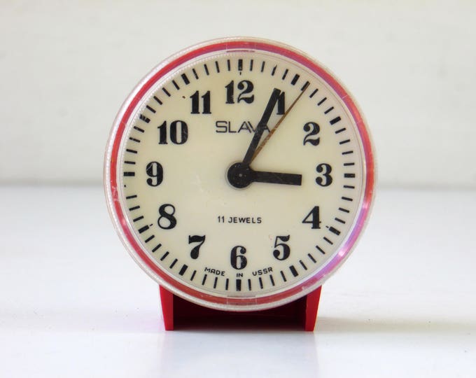 SLAVA - Vintage Mechanical Alarm Clock - from Russia / Soviet Union / USSR