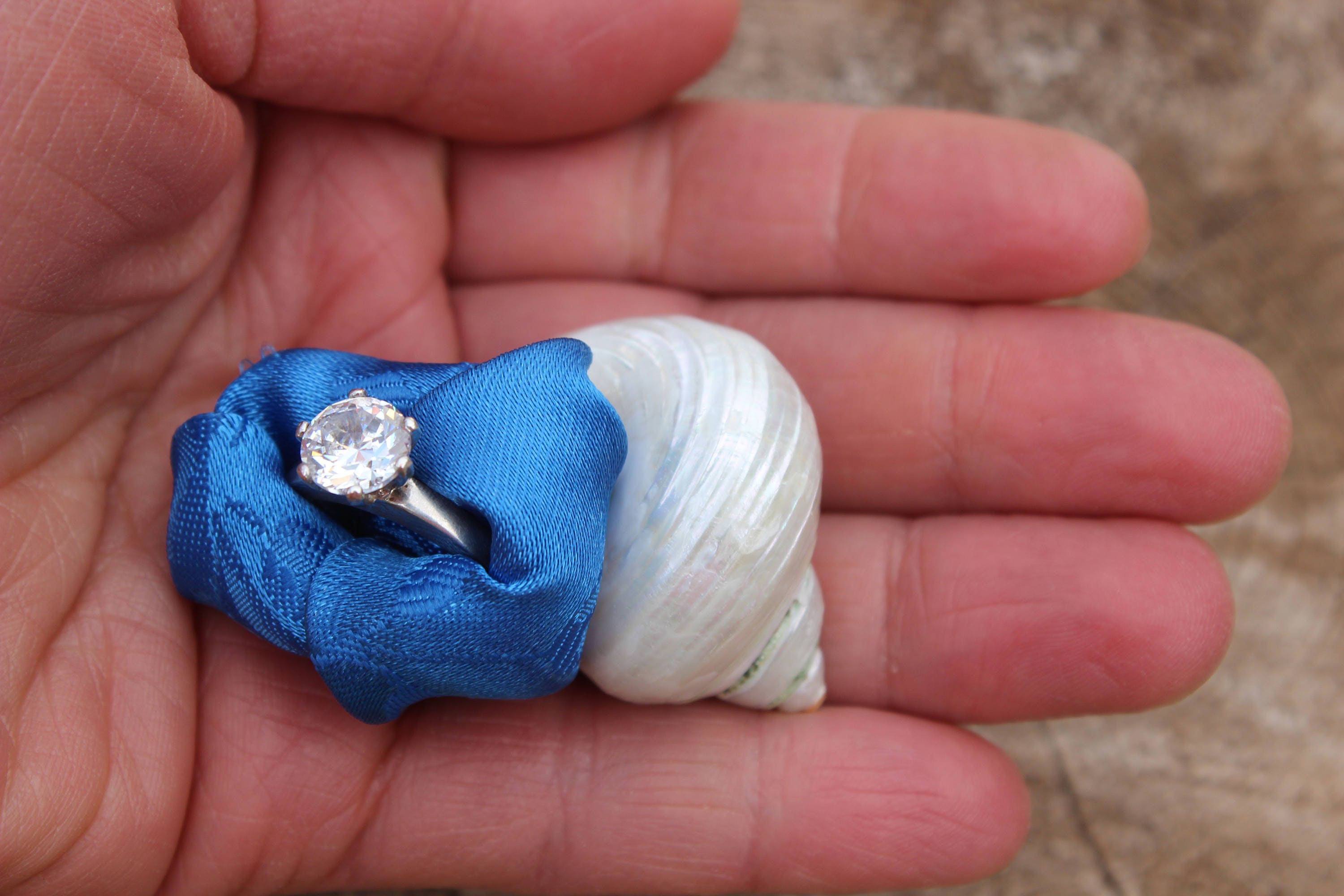 Nautical Engagement Ring Box Beach Proposal Sea Shell