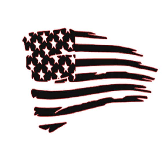 Tattered American Flag vinyl decal