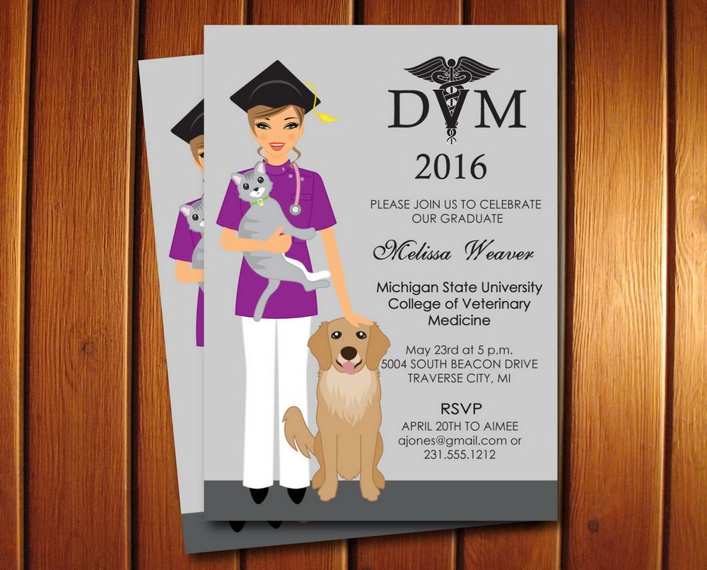 Veterinary School Graduation Invitation Veterinarian