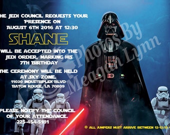 Items similar to Star Wars Birthday Invitations, Invite CUSTOM w ...