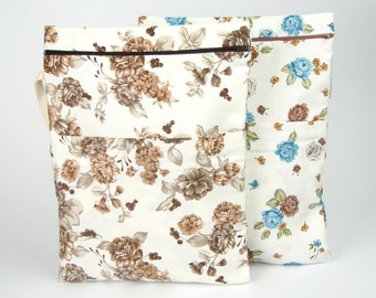 Diaper bag,Two Wet bags,Dry/Wet Nappy Bag,Water resistant bag with zipper