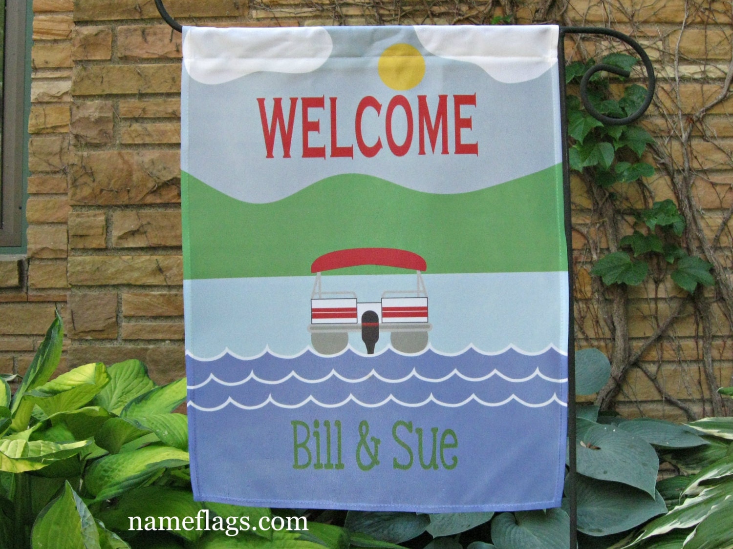 Personalized Pontoon Flag Garden or House Flag Pontoon Flag