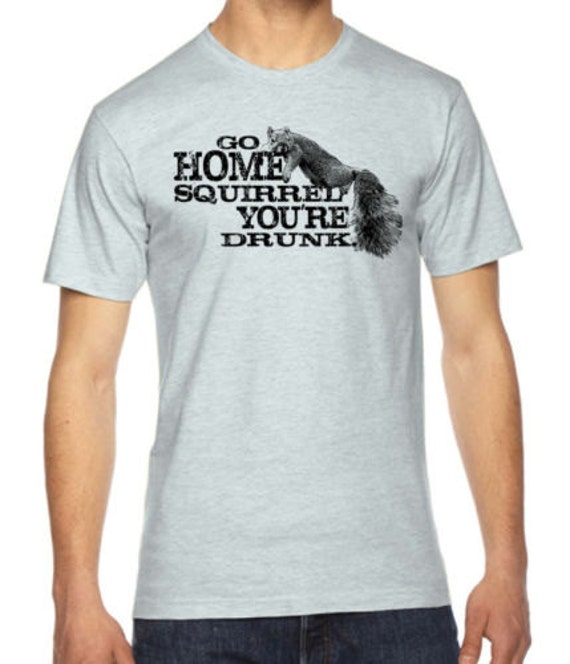 Drunk Squirrel Graphic American Apparel Fine Jersey T-shirt