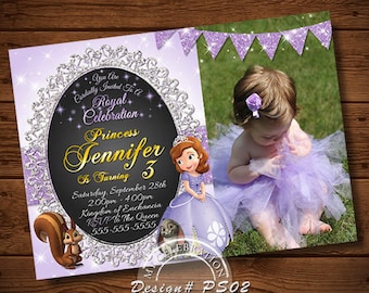 PRINCESS SOFIA INVITATION, Princess Sophia Invitations, Sophia, Sophia Invitation, Sophia Invitations, Sophia Birthday, Princess Sophia