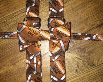 Fun bow tie and suspender set/ football outfit/ties for boys/toddler/child/ringbearer - great for pictures parties - perfect for weddings