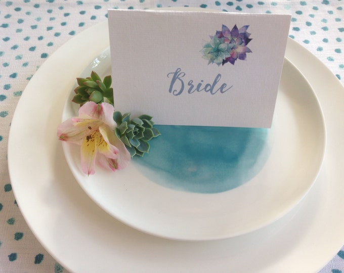 Printable Boho Wedding Place Names // Succulent Wedding Place Cards // Name Cards // Watercolour Boho Wedding