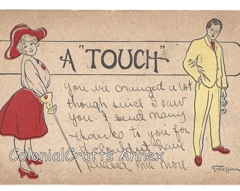 Vintage Postcard - A Touch - Grace Harlow