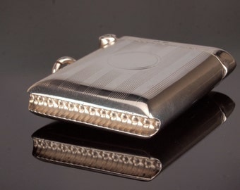 Antique Silver Match Case Vesta, Match Striker for Chatelaine, date 1916