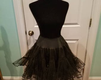 Vintage 50's Black Full Tulle Crinoline