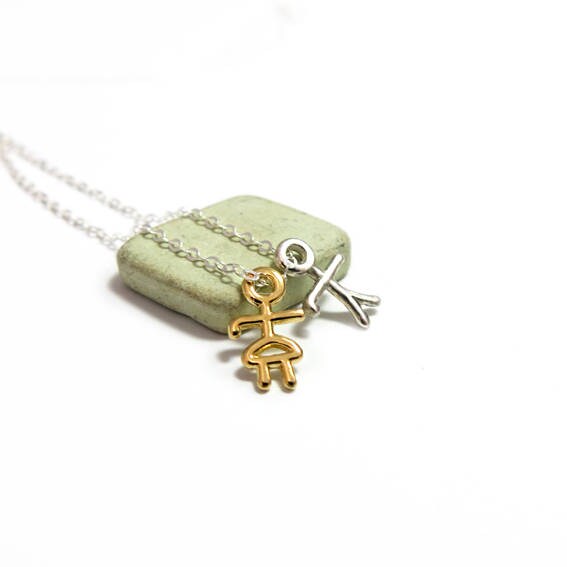 Boy Girl Charm Necklace Mom Necklace Grandmother Necklace