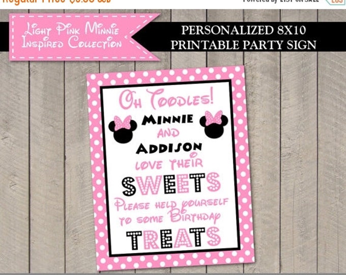 SALE PERSONALIZED Light Pink Mouse Printable 8x10 Sweets Party Sign / Light Pink Mouse Collection / Item #1838