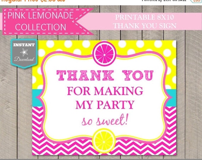 SALE INSTANT DOWNLOAD Printable 8x10 Thank You for Making My Party So Sweet Sign / Diy Printables / Pink Lemonade Collection / Item #425