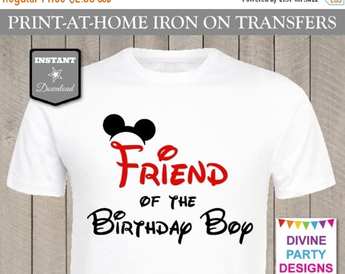 SALE INSTANT DOWNLOAD Print at Home Red Mouse Friend of the Birthday Boy Printable Iron On Transfer / Family / Trip / Item #2462