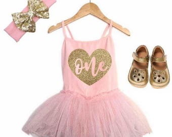 First Birthday Outfit Girl 1st Birthday Girl Outfit Pink and Gold Birthday Outfit 1st Birthday Outfit Girl Pink Tutu Cake Smash