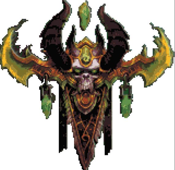 World of Warcraft Demon Hunter Crest Cross Stitch Pattern, Graph, Chart from StitchedPixels on
