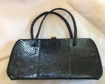Vintage Black Snakeskin Purse