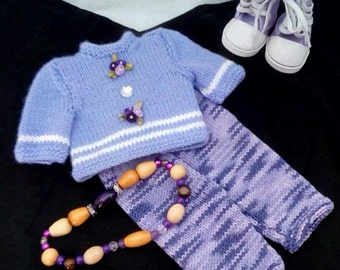 American Made Girl Doll Capri Set Purple