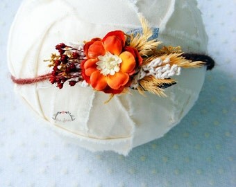 Rustic tieback, Newborn photography prop, Newborn tieback, Photography prop, Photo prop, Newborn prop, Flower tieback, Rustic prop