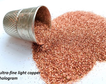 glitter - light copper hologram ultra-fine polyester