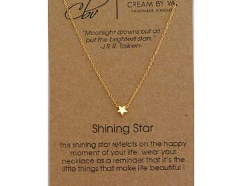 Tiny Gold Star Necklace - Shining Star Necklace - Simple Star Necklace - Dainty Gold Necklace - Small Star Necklace - Tiny Star on Gold Fill
