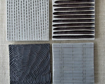 Textured Organic #1 Ceramic Coasters