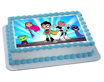 TEEN TITANS GO edible cake topper, teen titans go cupcake toppers, teen titans birthday, teen titans go cake, teen titans party, teen titans