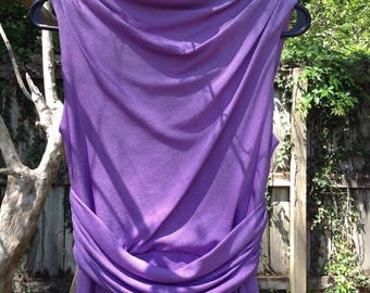 Vintage Purple Coco California Dress - Coco California Purple Gown - Purple Mock Turtleneck Evening Gown