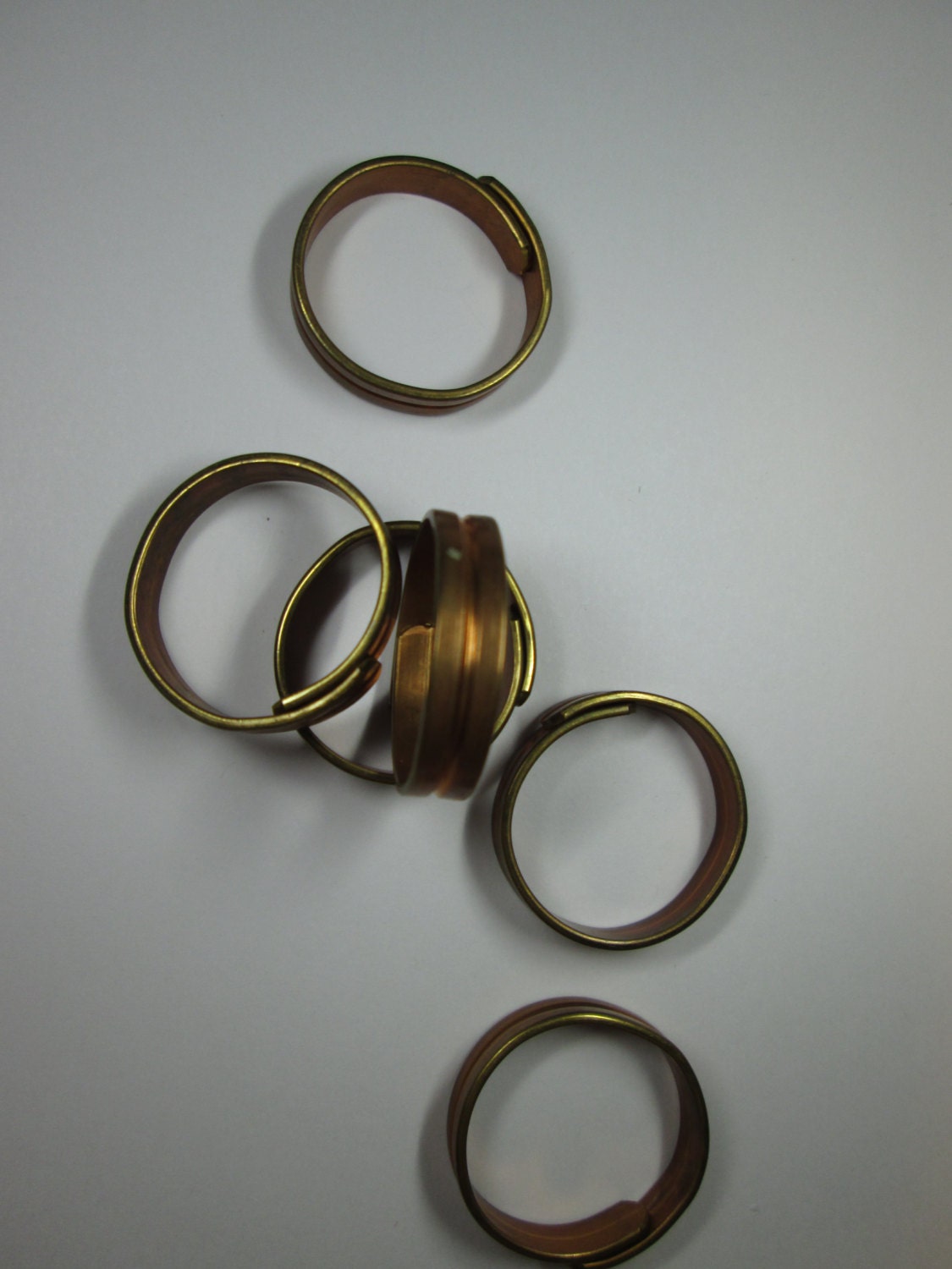 6 Vintage Copper Adjustable Rings from SeeSpotRunFindings on Etsy Studio