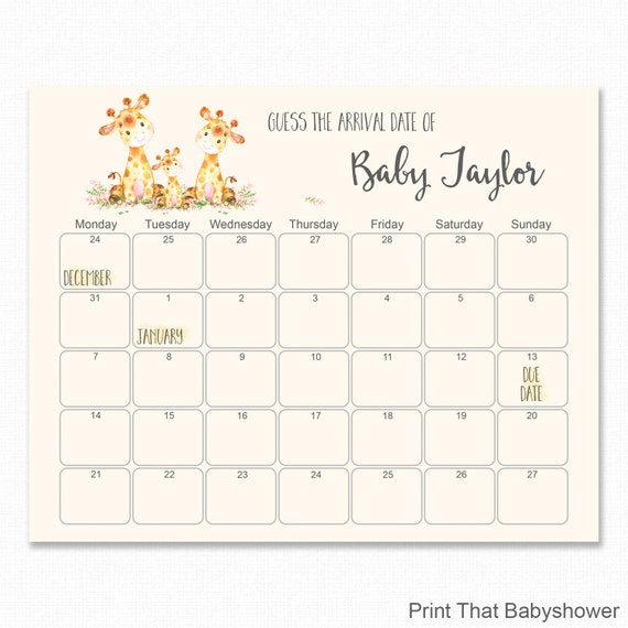Baby Shower Guess The Due Date Baby Shower Games Baby Baby Shower Guess The Due Date Baby Shower Games Baby