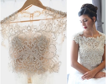 Lace Wedding Top, Lace Bridal Top, Wedding Crop Top, Bridal Lace Top, Wedding Dress Top, Bridal Separates, Bridal Crop Top, 2 Peace Dress