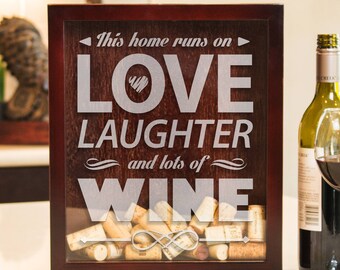 Wine Cork Shadow Box, Keep Calm and Drink Wine Cork Holder, Housewarming Hostess Gift, Wine Lover Gift, Wine Cork Storage, Wine Cork Gifts