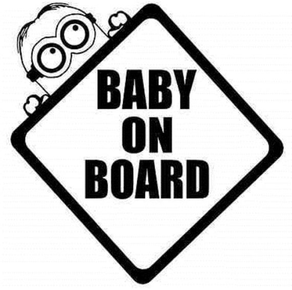 Download Minion Baby on Board SVG File