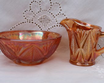 Carnival Ware - Milk jug and sugar bowl c1950's