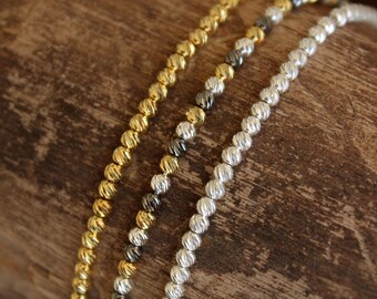 Thin Gold Bracelet / Silver Bracelet / Ball Bracelet / Beaded Bracelet / Stacking Bracelet / Layering Bracelet / Dainty Everyday Bracelet