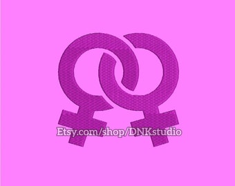 Lesbian Female Homosexual Embroidery Design - 5 Sizes - INSTANT DOWNLOAD