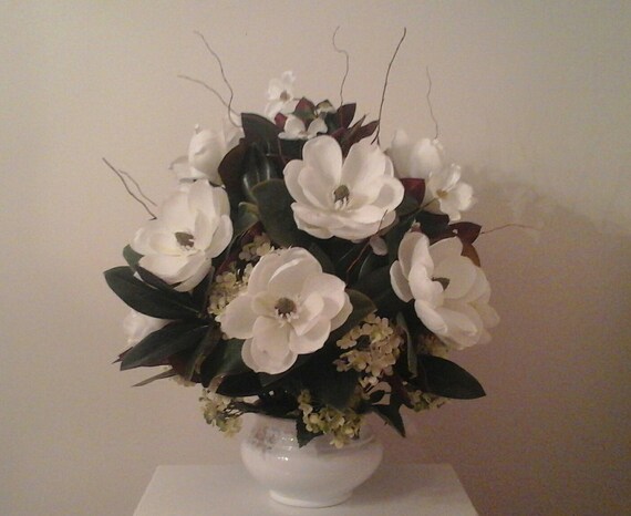 Magnolia Floral Arrangement Large Silk Floral Centerpiece 6199