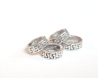 Celtic dreadlock band beads x 4 silver Dreads UK